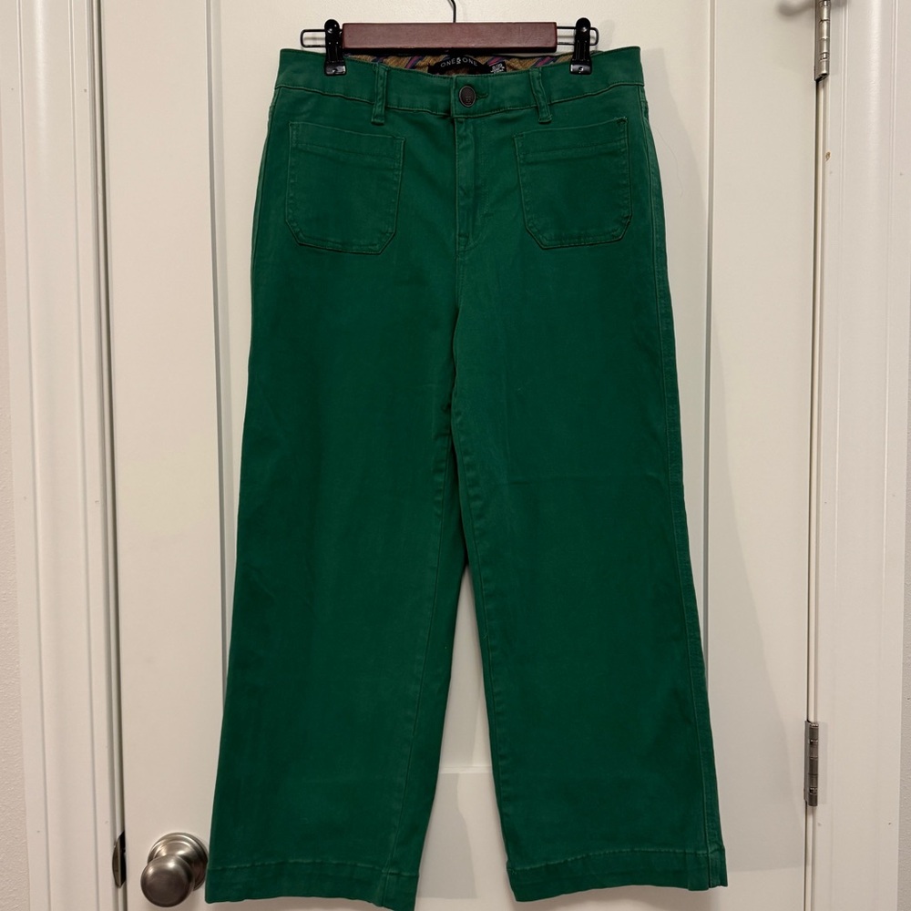 One 5 One Green Wide-Leg Women’s Jeans